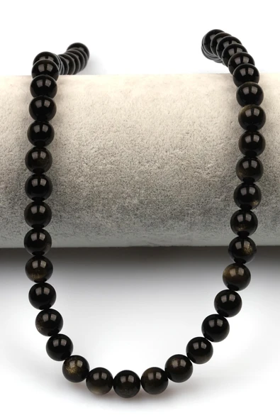 Golden Obsidyen Doğal Taş Dizi 8 mm Küre Kesim - Resim 2