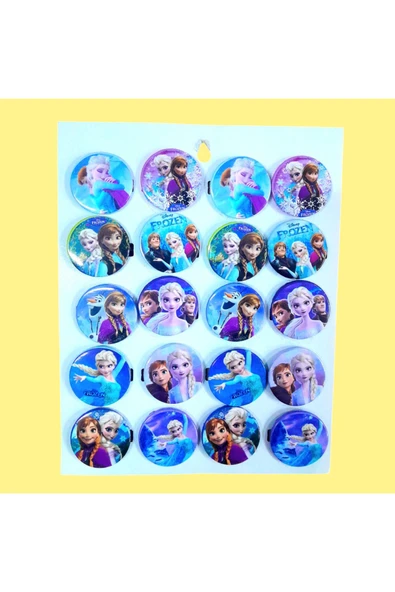 FROZEN  5 Li Çanta Süsü Rozet-iğneli Buton Rozet Seti 5 Adet