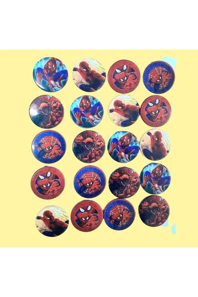 SPİDERMAN 5 Li Çanta Süsü Rozet-iğneli Buton Rozet Seti 5 Adet