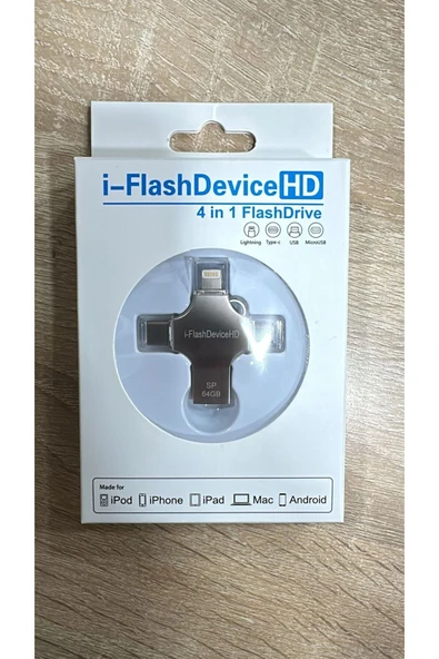 ONREZ   Flash Bellek 4 In 1 Usb Type-c Ios Lightning Otg Hepsi Bir Arada Usb 3.0 64 Gb - 2