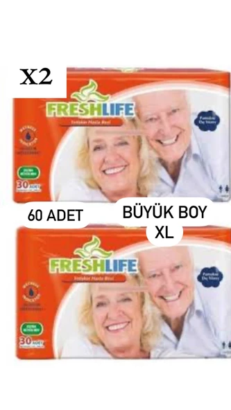 Freshlife Belbantlı Ekstra Büyük Boy XL 30'lu 2 Adet Hasta Bezi