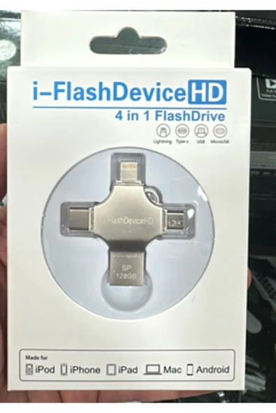 ONREZ   Flash Bellek 4 In 1 Usb Type-c Ios Lightning Otg Hepsi Bir Arada Usb 3.0 128 Gb - 2