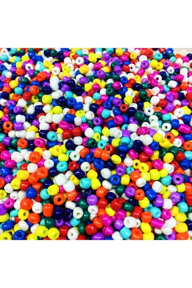 Sermet Süs Dünyası 100 Gr Karışık Renk Boncuk-taş Boncuk 4 Mm Hobi,takı Tasarım,bileklik Boncuğu