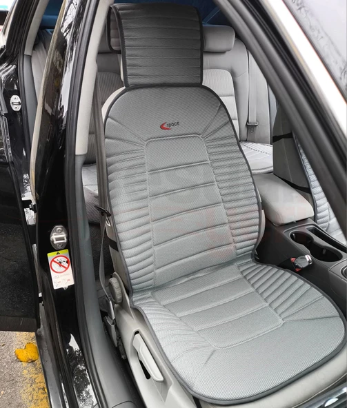 3'lü Gri Oto Koltuk Minderi Set-Ergonomik Lüks Koltuk Minderi Gri-Ön 2 Koltuk ve Arka Oturak - 6