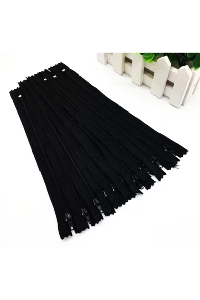 Sermet Süs Dünyası Tip-5 Fermuar-18 Cm'lik Etek-pantolon Fermuarı Siyah Fermuar (10'lu Paket) - 2
