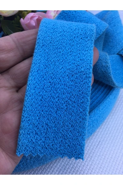 Sermet Süs Dünyası Lastik Bel Lastiği 4 Cm Mavi Bel Don Lastiği Yumuşak Yassı Geniş Lastik 2 Mt - 3