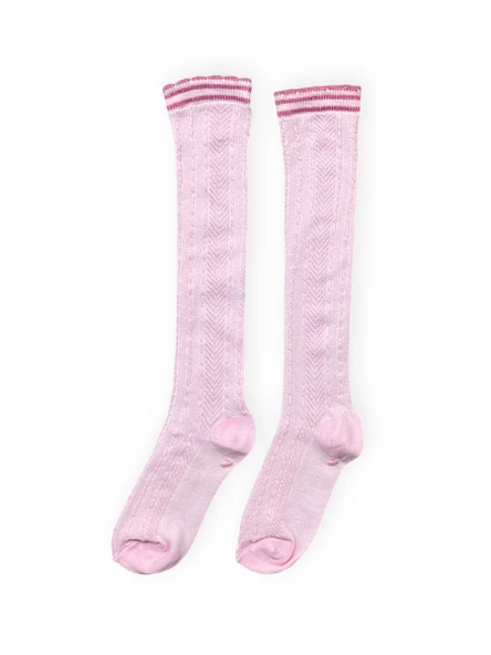 Kız Çocuk Desenli Diz Altı Çorap M00709