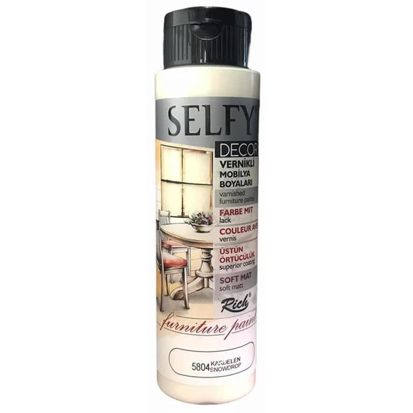 Rich Selfy Decor Vernikli Mobilya Boyası 500 cc Kardelen ürün görseli 1