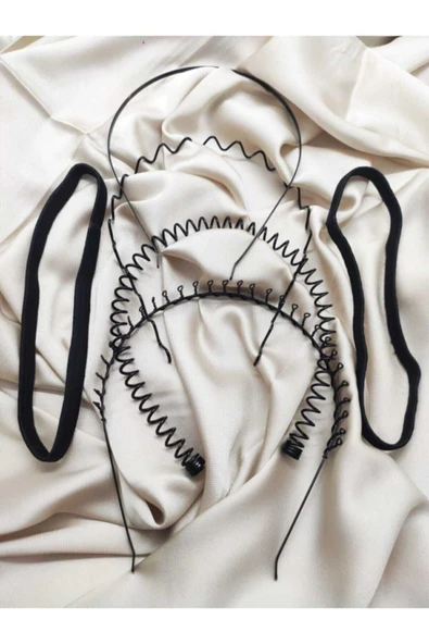 Sermet Süs Dünyası Sporcu Saç Bandı, Zigzag,taç Yaylıl,taç Taraklı Taç ,düz Tel Taç 5 Li Set Unisex - 2