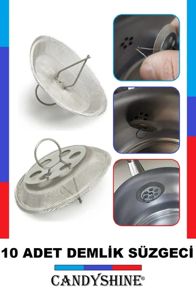 CandyShine Çaydanlık Içi Süzgeç Demlik Içi Çay Süzgeçi Çay Demliği Süzgeci Paslanmaz Süzgeç - 2