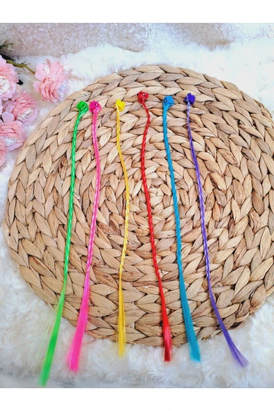 Akse RENGARENK UNİCORN 6'LI TAKMA ÖRGÜ SAÇ TOKA PEMBE SARI MOR MAVİ RENKLİ - 3