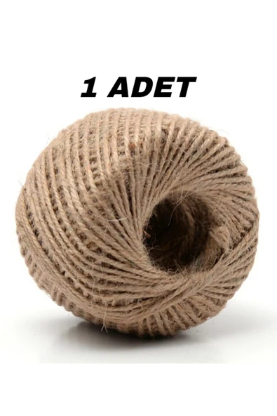 Sermet Süs Dünyası 1 Adet Kırnap Ipi 100 Gram 100 Metre Jüt Ip Süsleme Ipi Hasır Çuval Ipi - 2