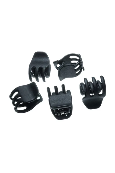 Sermet Süs Dünyası 1 Kutu Siyah Perma Lastik Toka + 10 Adet Siyah Mini Mandal Toka Seti - 2