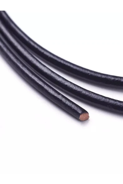 Sermet Süs Dünyası (2 mt'lik) 5 ad. Siyah Gerçek Deri Takı Bileklik Ipi Deri Ip 1,5 Mm Kordon - 2