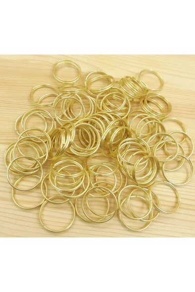 Metal 100 Adet Altın Sarısı Anahtarlık Halkası