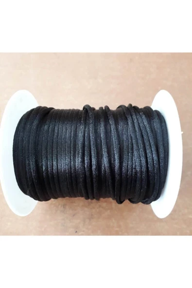Bemsa Saten-floş Ip (SIÇAN KUYRUĞU) Kalınlığı 2 Mm. Renk Siyah 10 Metre - 2