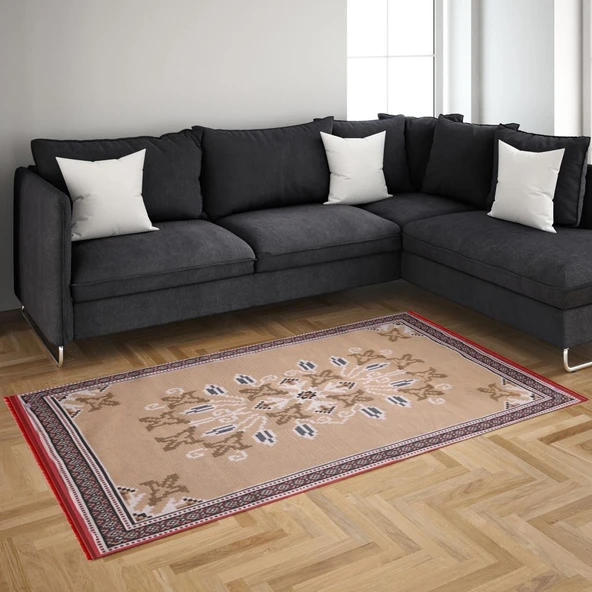 Bigghome Kilim, Makinede Yıkanabilir, Modern Desenli, 80x150 cm, SA25PY - 5