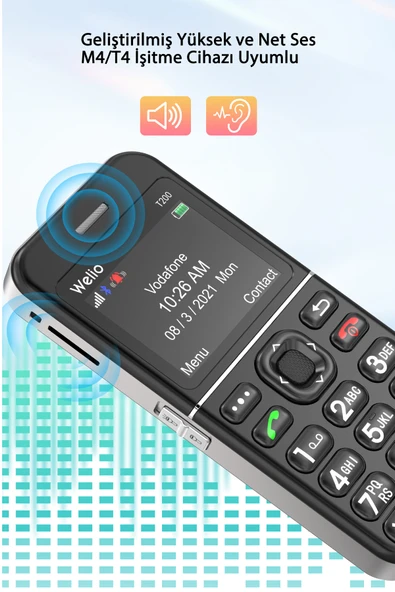 Welio WKEY T200 Tuşlu Cep Telefonu Kameralı Asker Telefonu Yaşlı Cep Telefonu (KVK GARANTİLİ) - 6