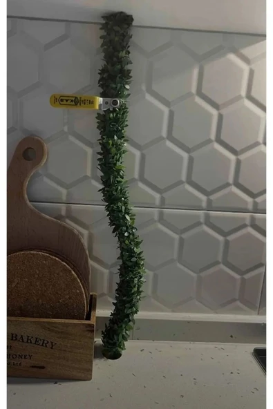 OSO HOME 7.5 Metre Telli Taç Sarmaşık Minik Yaprak ( 1 Cm ) Şerit Yapay Çiçek Doğalgaz Borusu Süsü