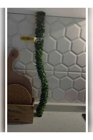 rkmstore 7 Metre Tel Yaprak Doğalgaz Borusu Süsü Şerit Yapay Taç Sarmaşık Çiçek Süs - 4