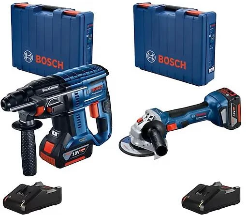 Bosch GBH 180-Li Kırıcı-Delici + GWS 180-Li Taşlama 18 V 2x4 Ah Elektrikli El Aletleri Seti