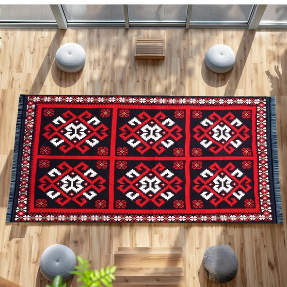 Bigghome Kilim, Makinede Yıkanabilir, Modern Desenli, 120x180 cm, SA25MK - 4