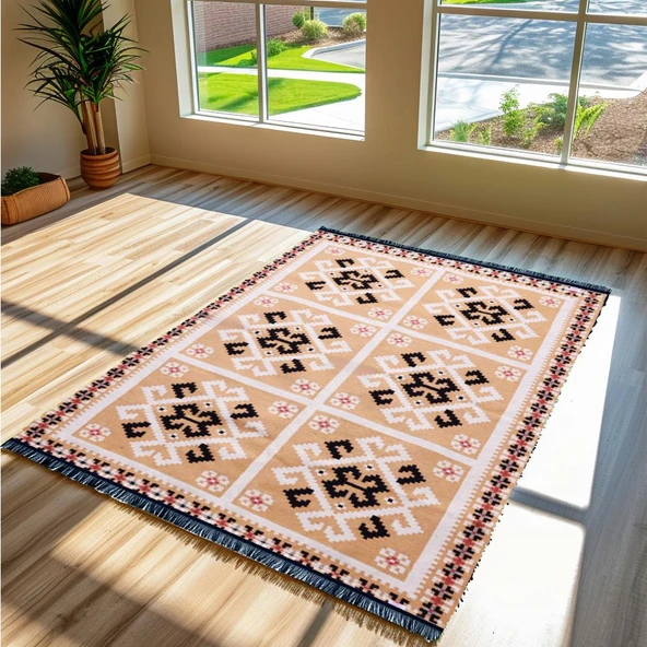 Bigghome Kilim, Makinede Yıkanabilir, Modern Desenli, 120x180 cm, SA25MK - 5