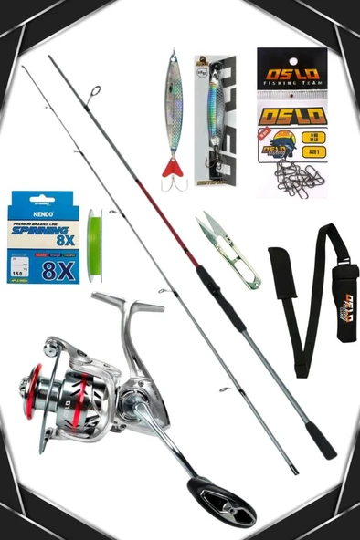 Oslo Prime 3000 Oslo Big Bass 270cm 15-40gr 8 Örgü Spin Olta Seti ürün görseli