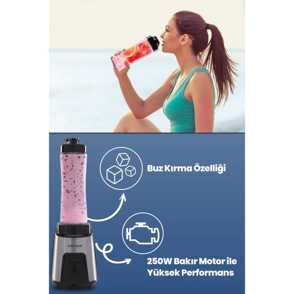 GOLDMASTER MİXUP GM-7259 KİŞİSEL BLENDER INOX - 4