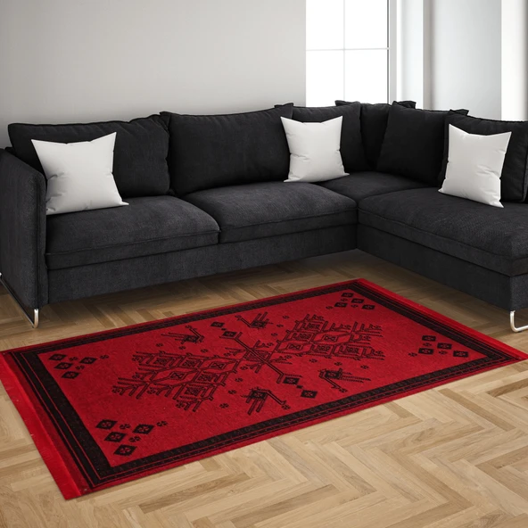 Bigghome Kilim, Makinede Yıkanabilir, Modern Desenli, 80x150 cm, SA25CY - 3