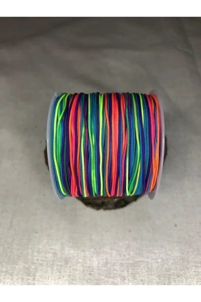 Kreatif Mağaza 50 Metre Gökkuşağı Renkli Takı (paraşüt) Ipi (0.8 Mm)