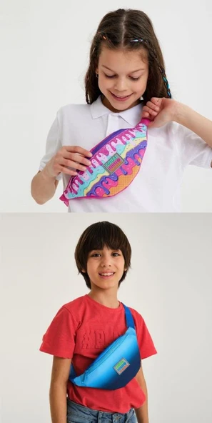 Coral High Kız Çocuk Sarı Pembe Köpek Desenli Valiz Bel Çantası ve Bozuk Para Çantası Seti - 3