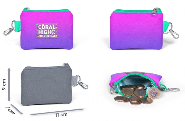 Coral High Pembe Mor Renk Geçişli Bozuk Para Çantası - Kız Çocuk - 2