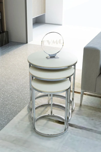 MARSEHPA Zigon Sehpa Krem - Resim 2