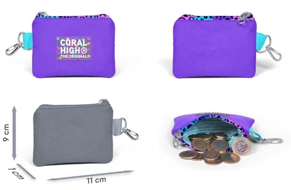 Coral High Mor Leopar Bozuk Para Çantası - Kız Çocuk - Resim 2