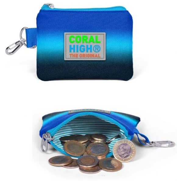 Coral High Erkek Çocuk Mavi-Lacivert Seyahat Seti (Valiz-Bel Çantası-Bozuk Para Cüzdanı) - Resim 5
