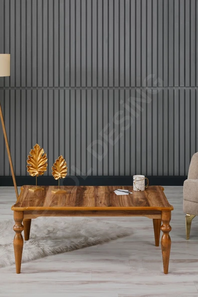 FAYMEND Inci Ceviz Lüx Ahşap Orta Sehpa - Resim 2