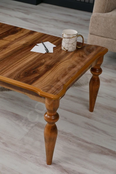 FAYMEND Inci Ceviz Lüx Ahşap Orta Sehpa - Resim 3