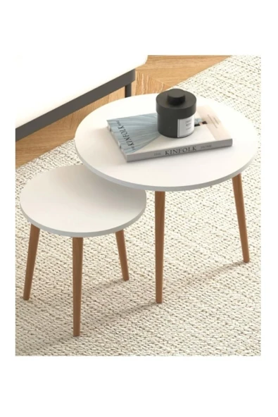 FAYMEND Roma 2'li Orta Sehpa Beyaz ürün görseli 1