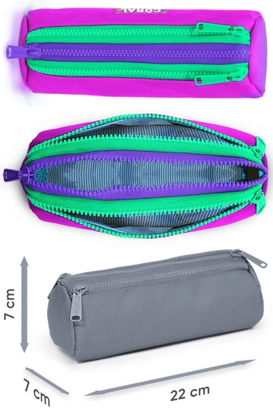 Coral High Kız Çocuk Pembe Mor Renk Geçişli Desenli Beşli İlkokul Okul Çanta Seti - Resim 4