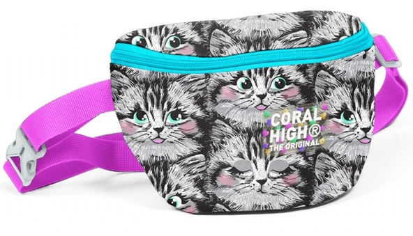 Coral High Beşli İlkokul/Ortaokul Çanta Seti - Gri Kedi - Kız Çocuk - Resim 5