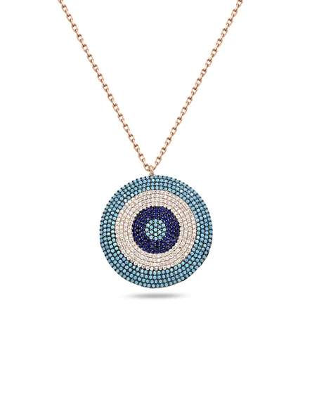 Koruyucu Harmoni Firuze Taşlı Kadın Gümüş Kolye - Resim 3