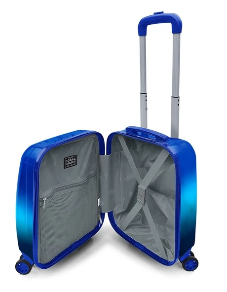 Coral High Erkek Çocuk Mavi-Lacivert Seyahat Seti (Valiz-Bel Çantası-Bozuk Para Cüzdanı) - Resim 3