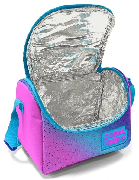 Coral High Pembe Mavi Kaplumbağa Üçlü Okul Çantası ve Bel Çantası Seti - Kız Çocuk - Resim 4