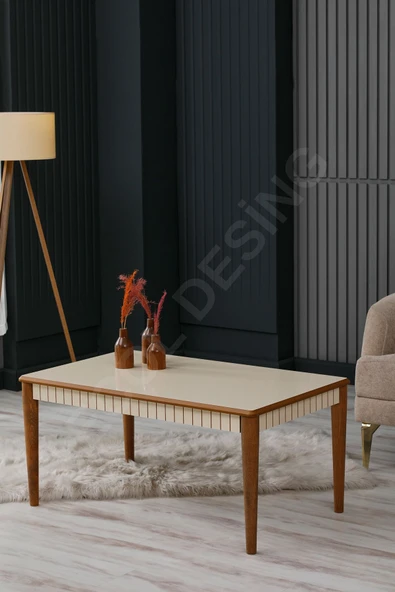 FAYMEND Luna Krem Lüx Ahşap Orta Sehpa ürün görseli