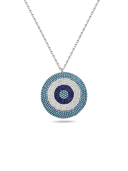 Koruyucu Harmoni Firuze Taşlı Kadın Gümüş Kolye ürün görseli