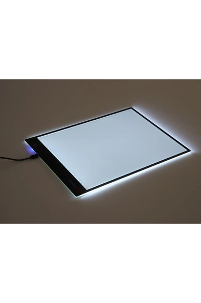 Led Işıklı Siyah Çerçeveli A4 Çizim Kopyalama 3 Seviyeli Ayarlanabilir Portre Çizim Tableti - 6