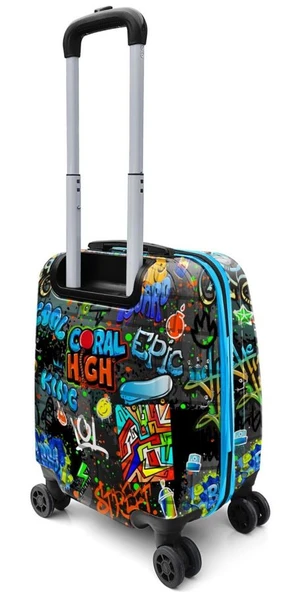 Coral High Mavi Grafiti Desenli Erkek Çocuk Tekerlekli Valiz - 5