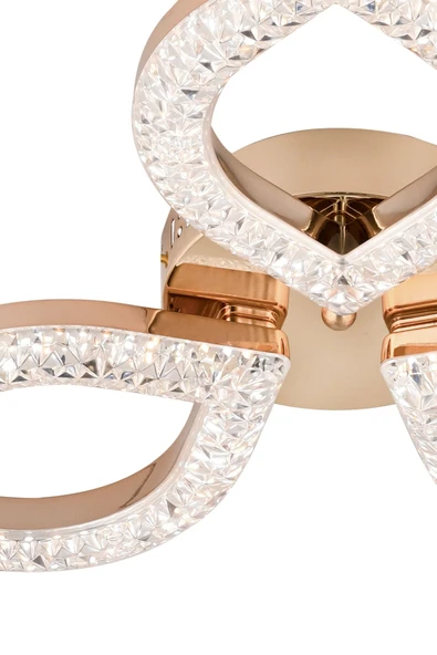 Capella Aydınlatma Kumandalı 3 Renk Işık Özellikli Dimmerli Modern Kaplama Plafonyer Led Avize Salon Mutfak Avize - 7