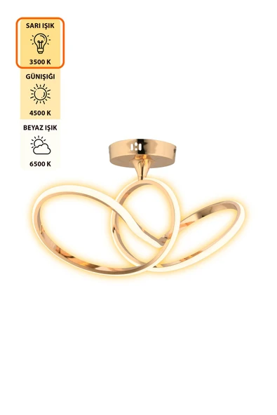 Capella Aydınlatma Kumandalı 3 Renk Işık Özellikli Modern Kaplama Sarkıt Led Avize Salon Avize - 4